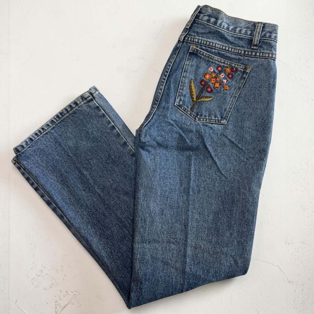 No Boundaries Floral Embroidered Flare Jeans Junior 9